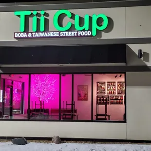 the front of the restaurant