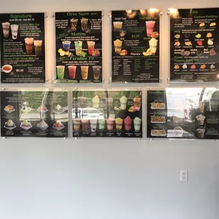 In store menu. Sooooo many options.