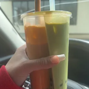 Yin Yang Thai tea &amp; green tea