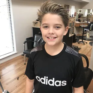 My son Connor after Leslie works her magic! Best place ever!