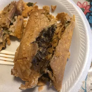 They told me this tamale was cheese. It is disgusting. Horrible service and very nasty tamales. If I could rate a -0    I would