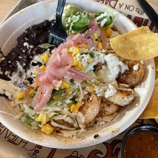 Cilantro lime Garlic Shrimp Bowl