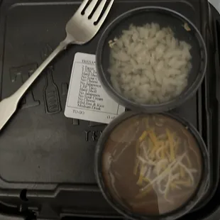 See where it says no cheese and the cheese on the purée beans.