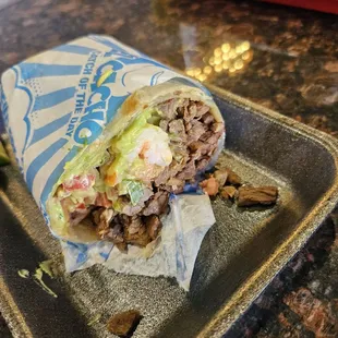 a burrito on a plate