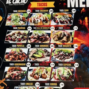 mexican menu