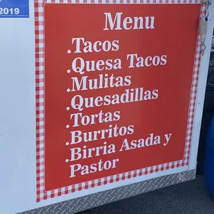 the menu