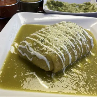Chimichanga with salsa verde