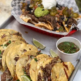 Birria Tacos and Birria Nachos.