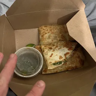 Ordered 2 burritos and got this delivered.