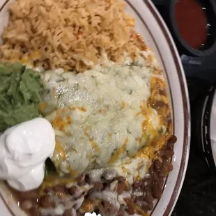 DOS Enchiladas Chicken , Beef , or Cheese