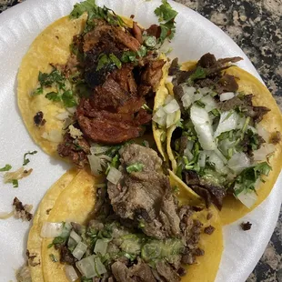 Unos tacos mal servidos y frías las tortillas