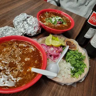 Birria with bottled coke.