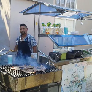 Azada tacos, pastor tacos and chicken.