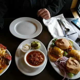 Nachos sliders and potato skins