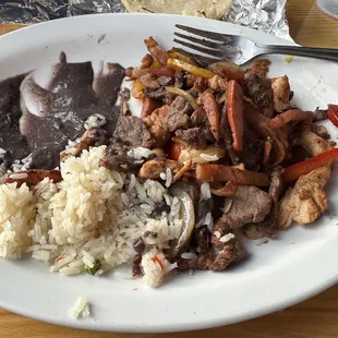 Chicken and beef Fajitas