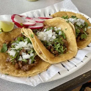 3 asada tacos.