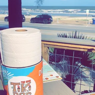 a roll of toilet paper on a table