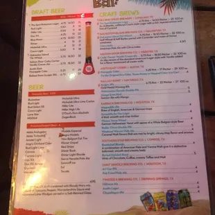 sushi and sashimi, menu