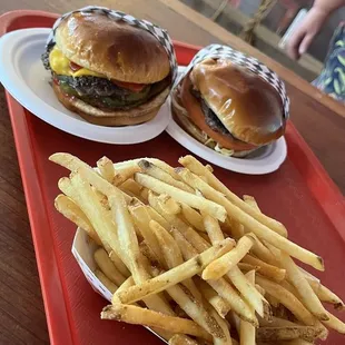 Old Fashioned burger added American cheese and asked for extra pickles. Valley Burger and of course the tasty fries.