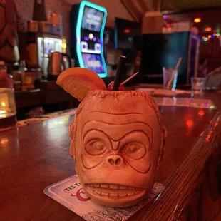 a tiki drink on a bar