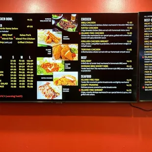 Menu and prices (2025)