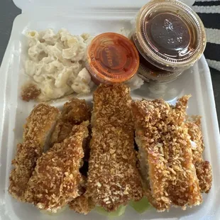 Horrible did not eat . Everything even the macaroni salad was gross!!