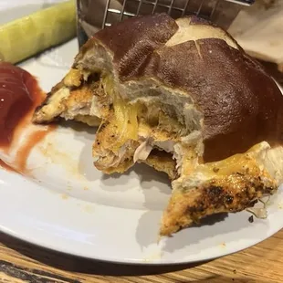 Chicken Chesapeake Pretzel Sandwich