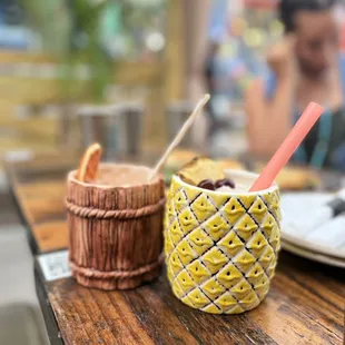 Assortment of tiki drinks