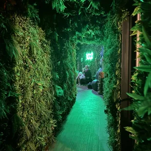 Entrance to the tiki bar from the Sunsets Island Bar and Grill