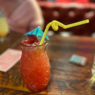 a drink with a straw and a straw in it