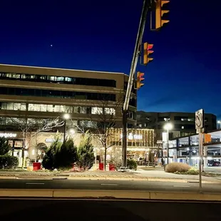 Outside / Exterior shot of restaurant at night - taken from Town Center Parkway