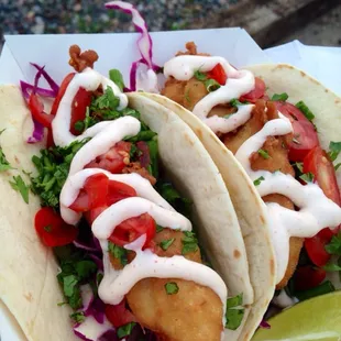 Delicious, fried-to-order fish tacos