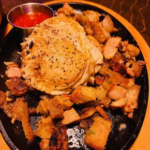 Sisig with garlic fried rice