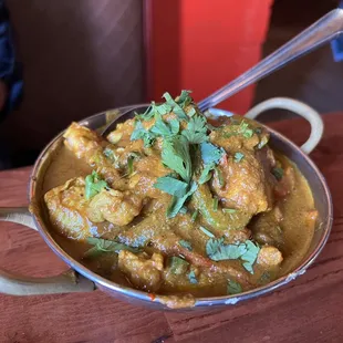 a bowl of food on a table