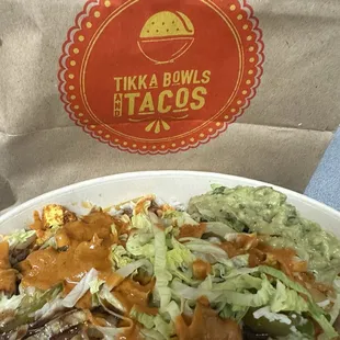 A picture of my paneer + chicken tikka bowl - I was too hungry to focus on my normal photo editing haha!