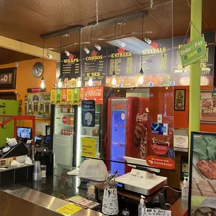 the counter and menus