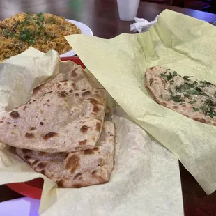 Garlic and plain naan