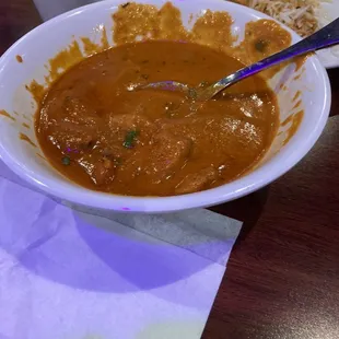 Chicken tikka masala - already a few spoons into it