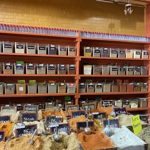 a variety of spices on display