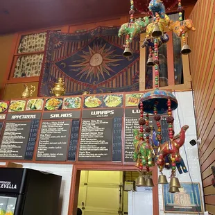 the menus on the wall