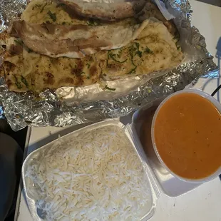 Chicken Tikka Masala and Garlic Naan