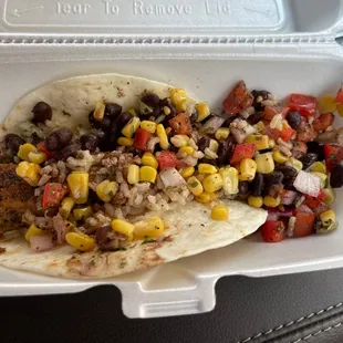 What's left of my Chicken Tikka Tacos.  So yummy!