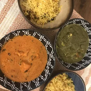 Tikka Masala, Saag Paneer, Pulao Rice