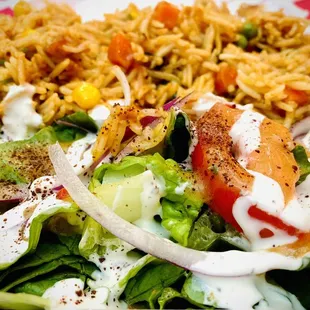 Veggie Biryani comes with side salad