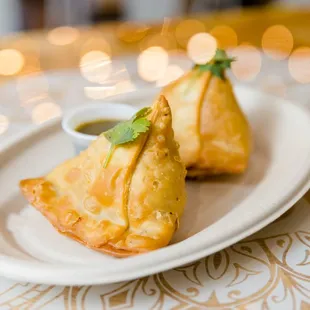 two pastries on a white plate