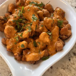 Cauliflower wings with tikka sauce
