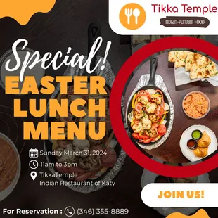 Indulge in our Easter Sunday Special Menu featuring traditional Indian flavors that will delight your taste buds! #IndianFoodKatyTX #KatyTX