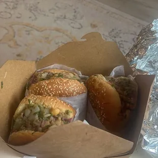 What a joke! Hamburger bun and potatoes.