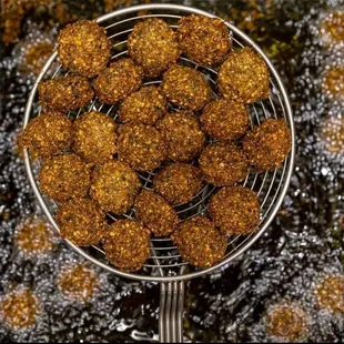 a basket full of fried food