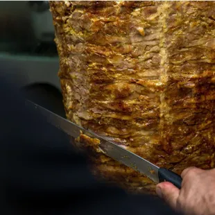 a person holding a knife